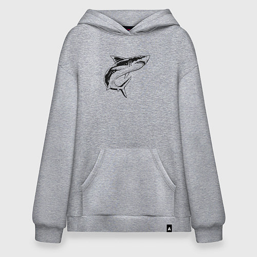Худи оверсайз Акула / Меланж – фото 1