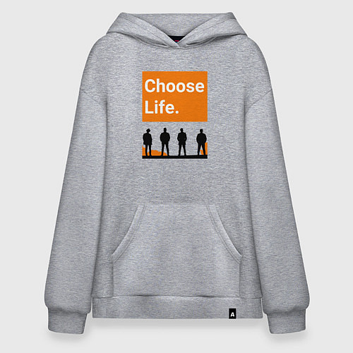 Худи оверсайз Choose Life / Меланж – фото 1