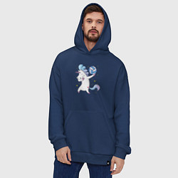 Толстовка-худи оверсайз Unicorn Volleyball, цвет: тёмно-синий — фото 2