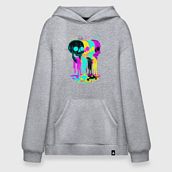 Худи оверсайз 4 ЧЕРЕПА SKULLS NEON