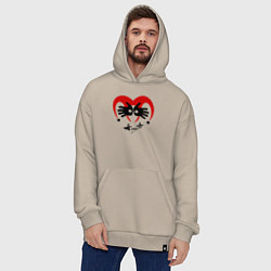 Толстовка-худи оверсайз Черная метка - Алиса, цвет: миндальный — фото 2