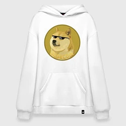 Толстовка-худи оверсайз Dogecoin, цвет: белый