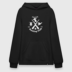 Толстовка-худи оверсайз Hunting club, цвет: черный