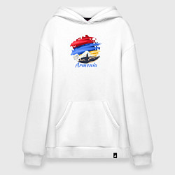 Толстовка-худи оверсайз Brush Armenia, цвет: белый