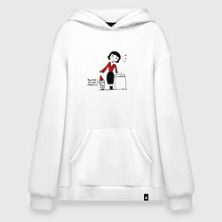 Толстовка-худи оверсайз Amlie радость Амели и гном, цвет: белый