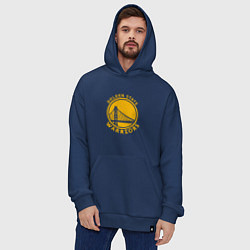 Толстовка-худи оверсайз Golden state Warriors NBA, цвет: тёмно-синий — фото 2