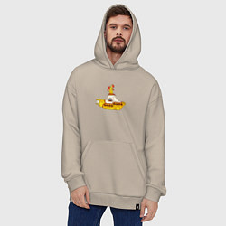 Толстовка-худи оверсайз The Beatles Yellow Submarine в дудл стиле, цвет: миндальный — фото 2