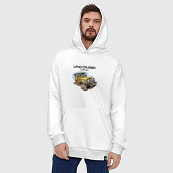 Толстовка-худи оверсайз Toyota Land Cruiser FJ 40 4X4, цвет: белый — фото 2