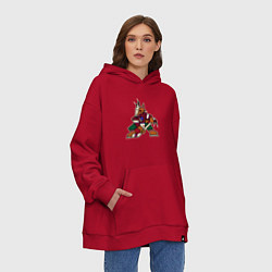 Толстовка-худи оверсайз Аризона Койотис логотип, цвет: красный — фото 2