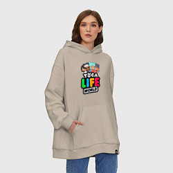Толстовка-худи оверсайз TOCA LIFE WORLD ТОКА ЛАЙФ ВОРЛД ПЕРСОНАЖИ, цвет: миндальный — фото 2