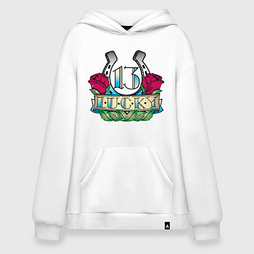 Худи оверсайз Lucky 13 / Белый – фото 1