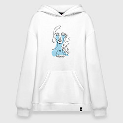 Толстовка-худи оверсайз Горькая любовь, цвет: белый