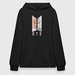 Толстовка-худи оверсайз BTS V БТС ВИ БИТИЭС ВИ, цвет: черный