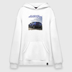 Толстовка-худи оверсайз Lamborghini Urus Sport, цвет: белый