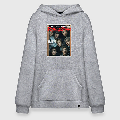 Худи оверсайз BTS БТС на обложке журнала / Меланж – фото 1