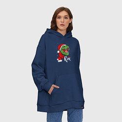 Толстовка-худи оверсайз T-rex Merry Roar, цвет: тёмно-синий — фото 2