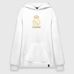 Толстовка-худи оверсайз Real Madrid gold logo, цвет: белый