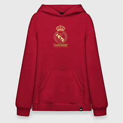 Толстовка-худи оверсайз Real Madrid gold logo, цвет: красный