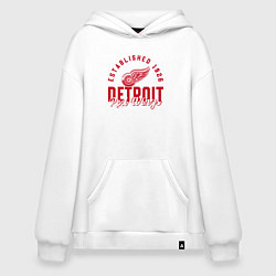 Толстовка-худи оверсайз Detroit Red Wings Детройт Ред Вингз, цвет: белый