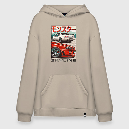 Худи оверсайз Nissan Skyline Ниссан Скайлайн / Миндальный – фото 1
