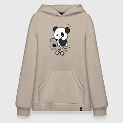 Худи оверсайз Панда красит глаза