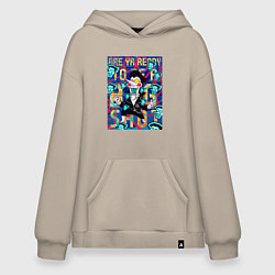 Толстовка-худи оверсайз Deltarune - Are You Ready?, цвет: миндальный