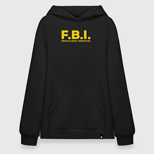 Худи оверсайз FBI Женского тела инспектор / Черный – фото 1