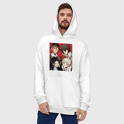 Толстовка-худи оверсайз Bungou Stray DogsБродячие псы литературы, цвет: белый — фото 2