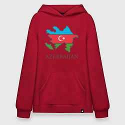 Толстовка-худи оверсайз Map Azerbaijan, цвет: красный