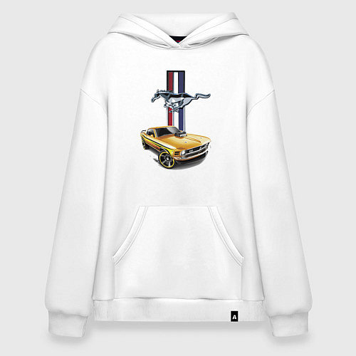 Худи оверсайз Mustang motorsport / Белый – фото 1