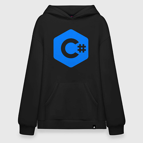 Худи оверсайз Язык программирования C Sharp / Черный – фото 1