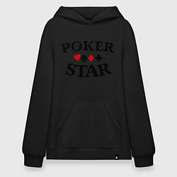 Толстовка-худи оверсайз Poker Star, цвет: черный