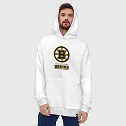 Толстовка-худи оверсайз Boston Bruins , Бостон Брюинз, цвет: белый — фото 2