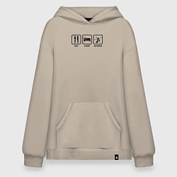 Худи оверсайз Есть Спать Прыгать с парашютом