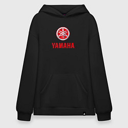 Толстовка-худи оверсайз Yamaha Логотип Ямаха, цвет: черный