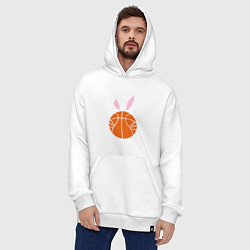 Толстовка-худи оверсайз Basketball Bunny, цвет: белый — фото 2