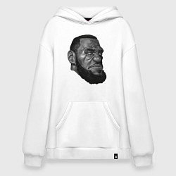 Толстовка-худи оверсайз Angry LeBron, цвет: белый