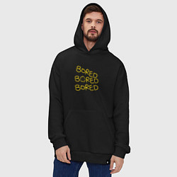 Толстовка-худи оверсайз Bored Bored Bored, цвет: черный — фото 2