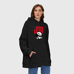 Толстовка-худи оверсайз JDM Panda Japan Симпатяга, цвет: черный — фото 2