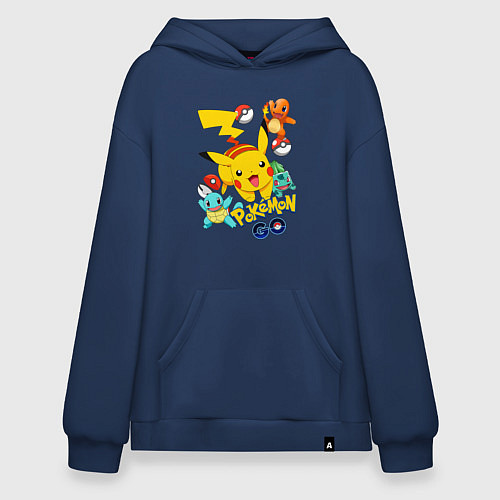 Худи оверсайз ПОКЕМОНЫ POKEMON / Тёмно-синий – фото 1