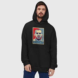 Толстовка-худи оверсайз Obey - Benzema, цвет: черный — фото 2