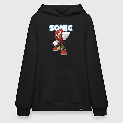 Худи оверсайз Knuckles Echidna Sonic Video game Ехидна Наклз Вид / Черный – фото 1