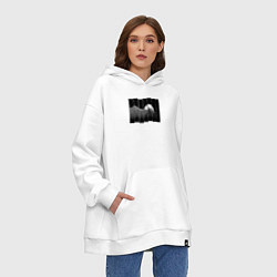 Толстовка-худи оверсайз Любовная история медведей, цвет: белый — фото 2