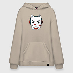 Худи оверсайз Кот игроман The cat is a gambler