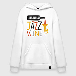 Толстовка-худи оверсайз Jazz & Wine, цвет: белый