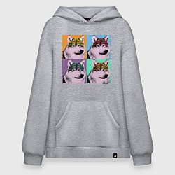 Толстовка-худи оверсайз Andy Wolfol, цвет: меланж