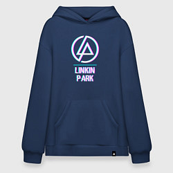 Толстовка-худи оверсайз Linkin Park Glitch Rock, цвет: тёмно-синий