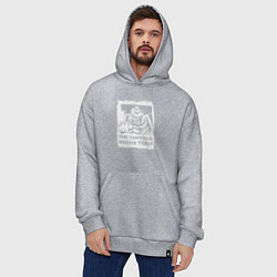Толстовка-худи оверсайз Император нуждается в тебе! Белый постер, цвет: меланж — фото 2