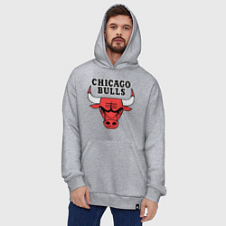 Толстовка-худи оверсайз Chicago Bulls, цвет: меланж — фото 2