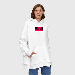 Толстовка-худи оверсайз Anime Sad Eye, цвет: белый — фото 2